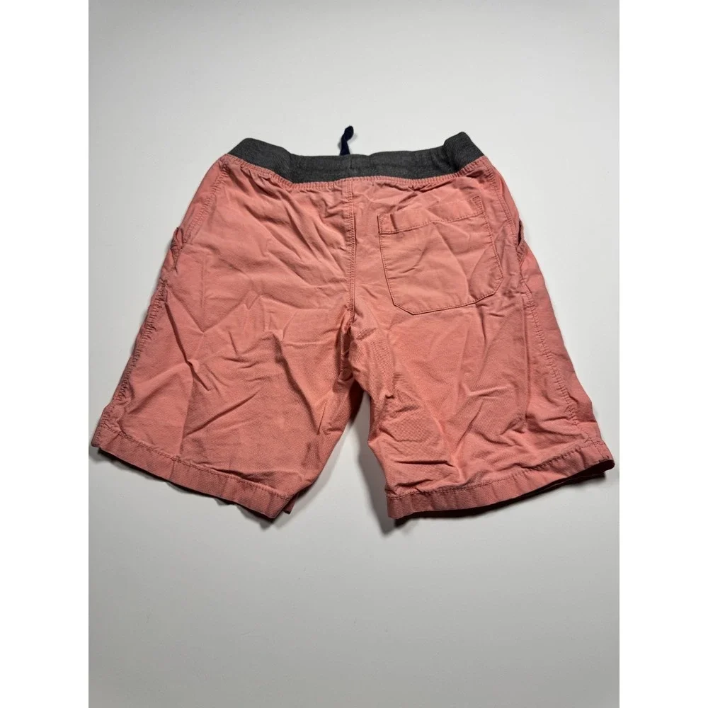 Carter's Chino Shorts Boys 7/7A Coral Pink Gray Slash Pockets Drawstring Casual‎
